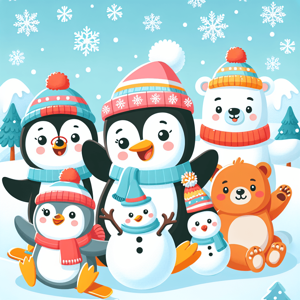 Cuddly Creatures In Winter Paint By Numbers