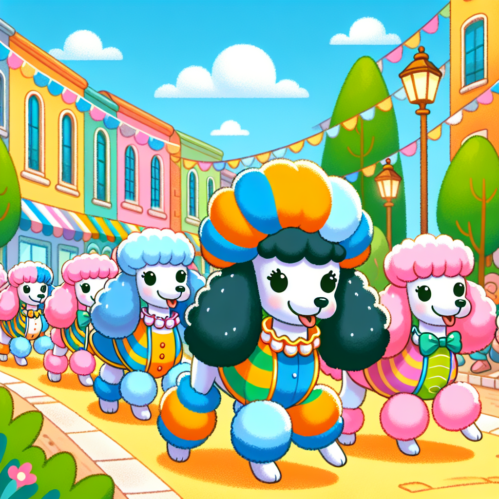 Playful Poodle Parade Painting Number Kit