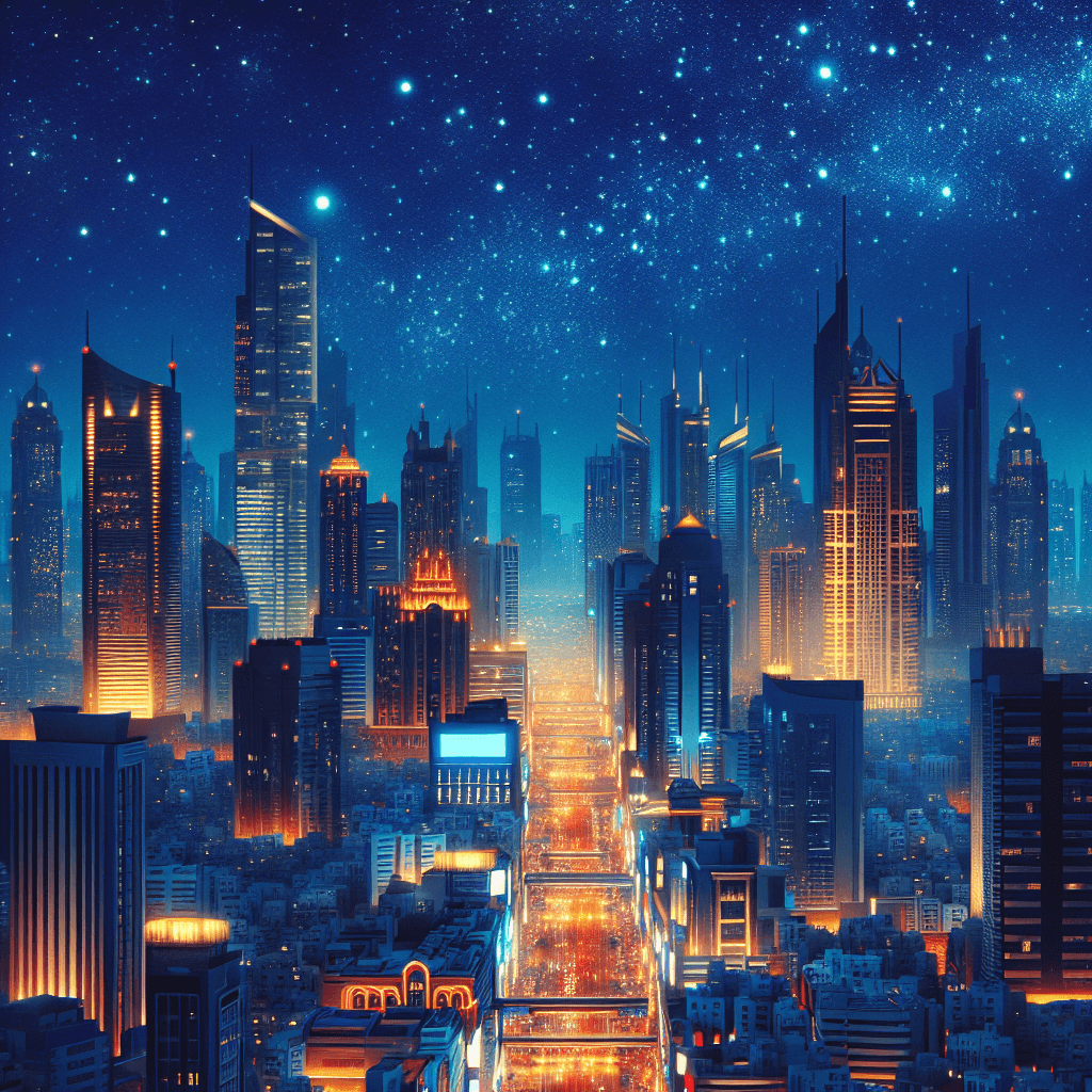 Starlit Urban Elegance Number Painting