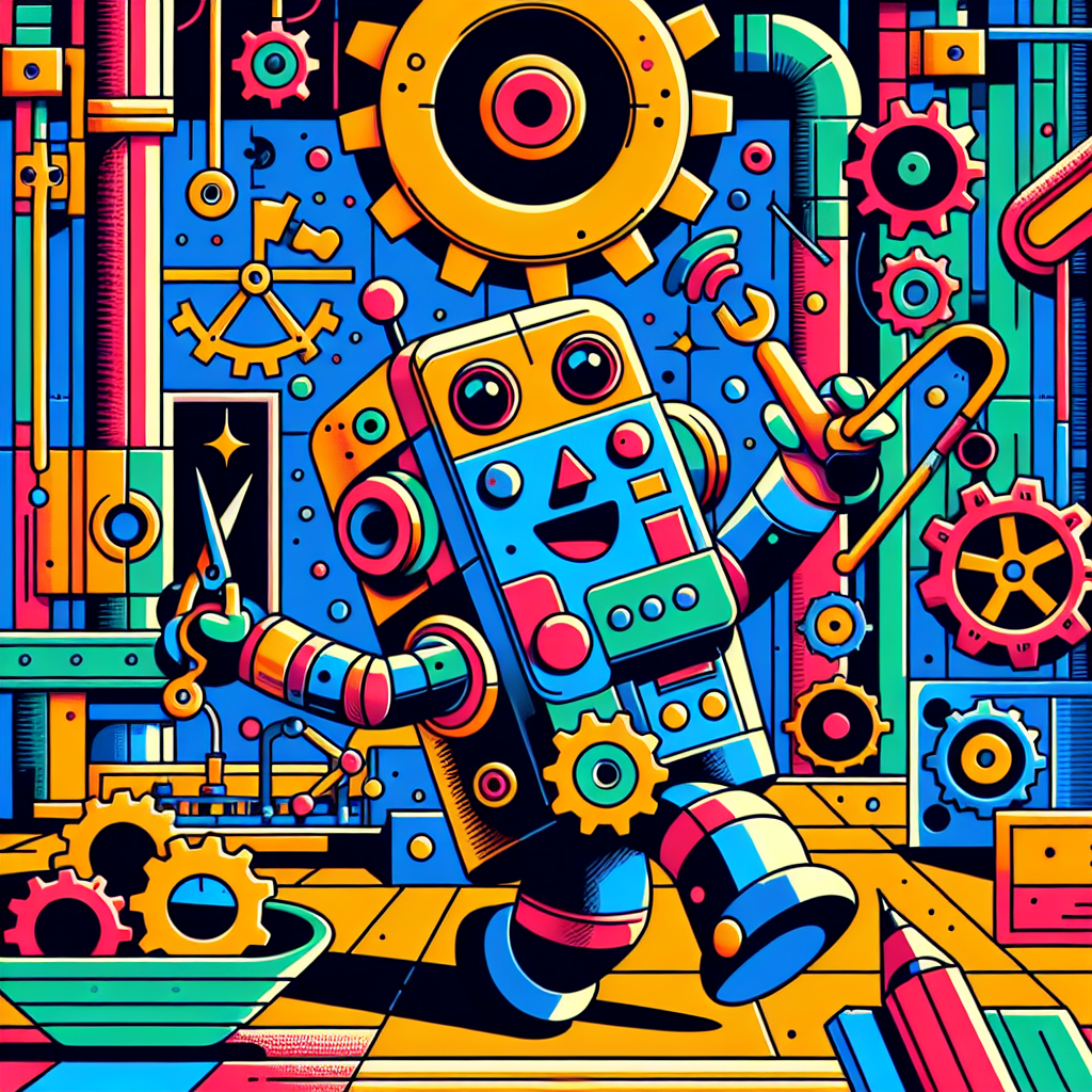 Cute Robot Factory DIY Paint By Numbers