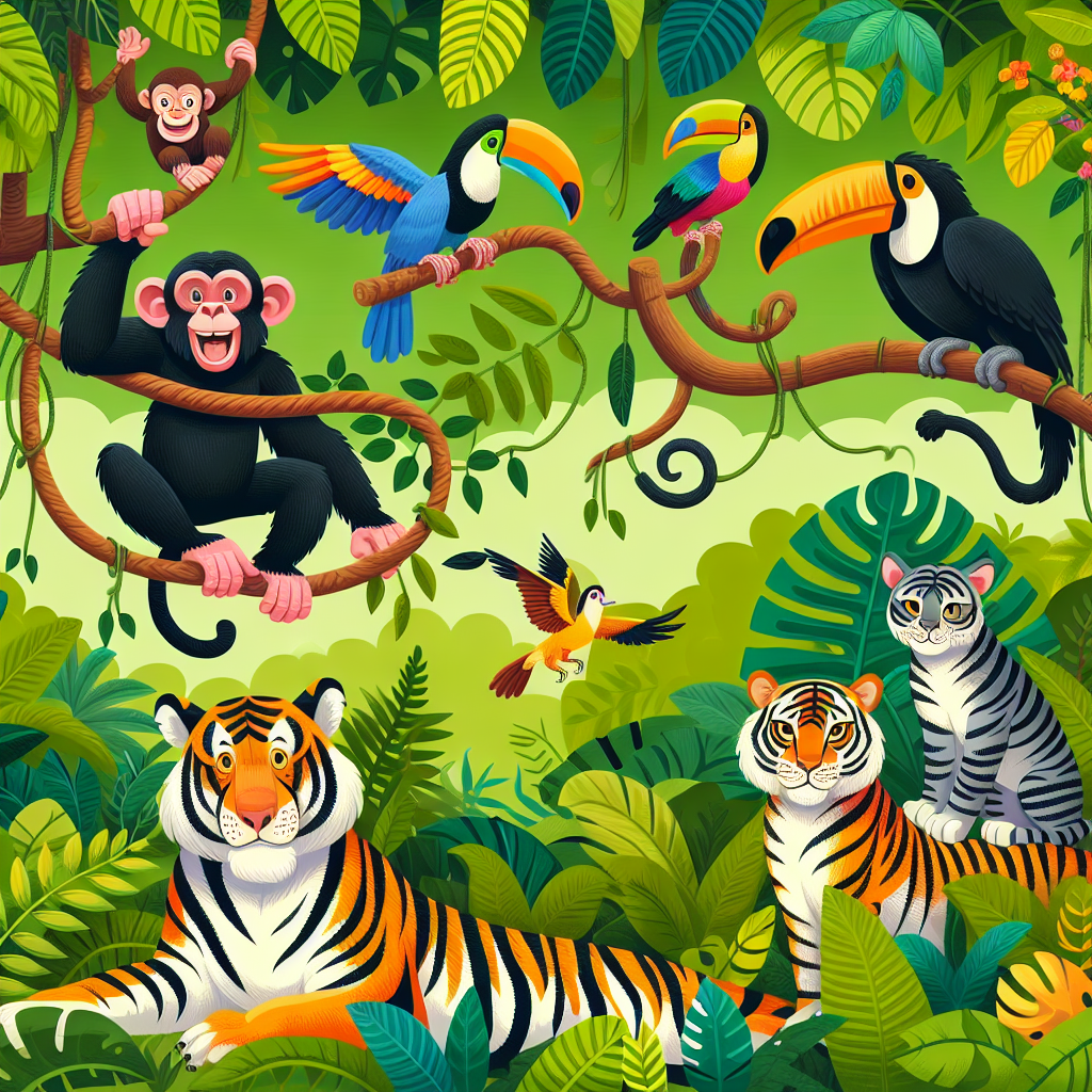 Jungle Adventure With Wild Animals Painting By Numbers Kit