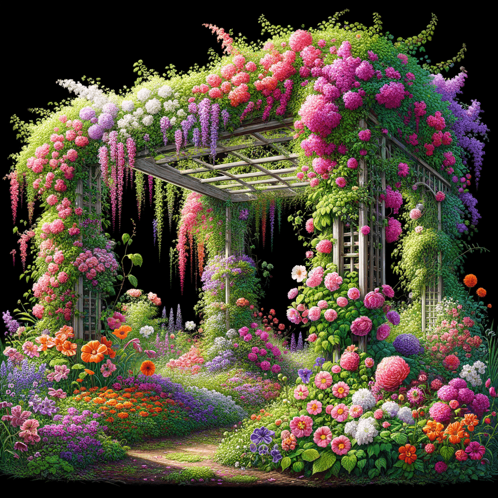 Lovely Garden Trellis Painting Number Kit