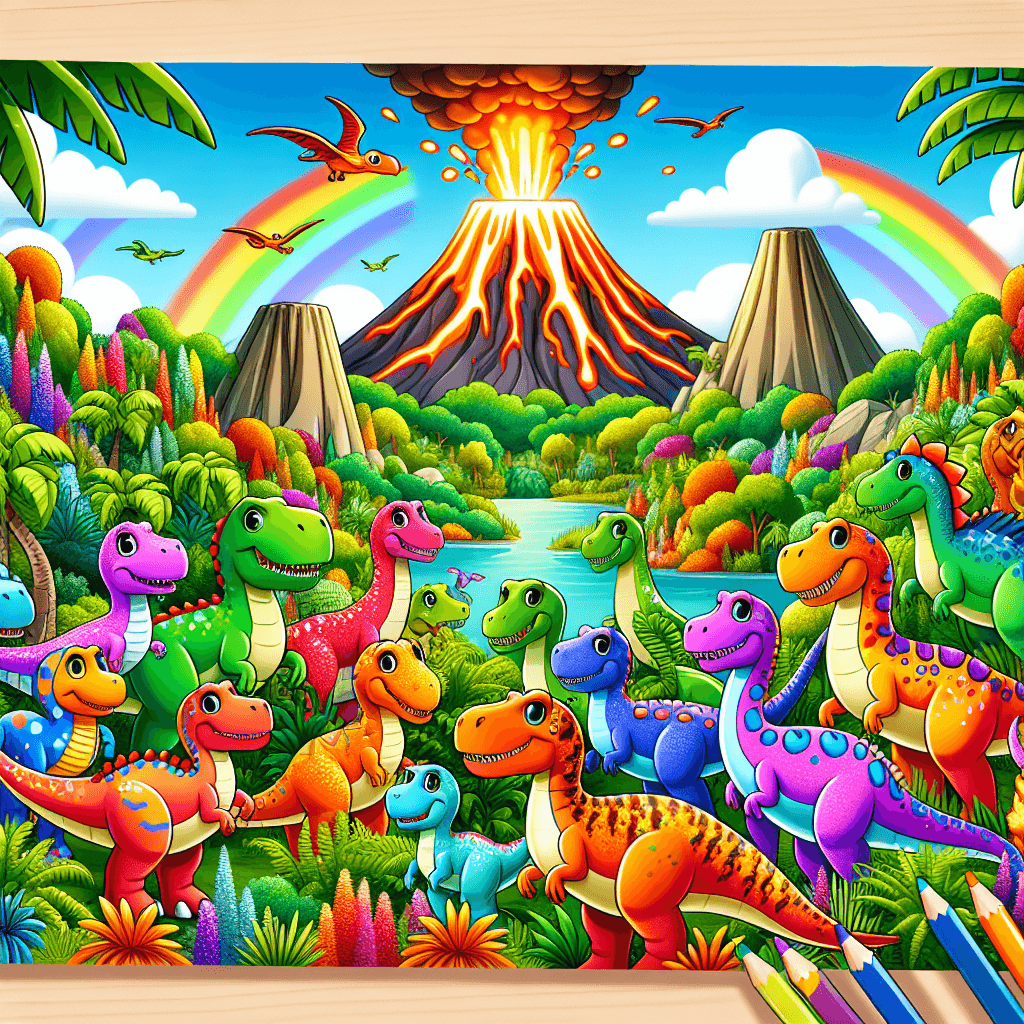 Exciting Dinosaur Safari Number Painting