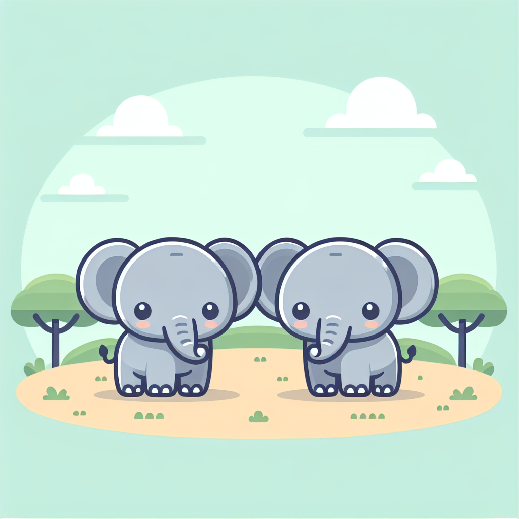 Cute Safari Elephants Numbered Painting Kits