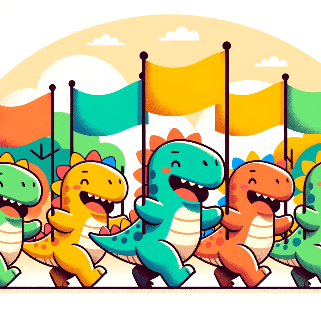 Friendly Dinosaur Parade Number Painting