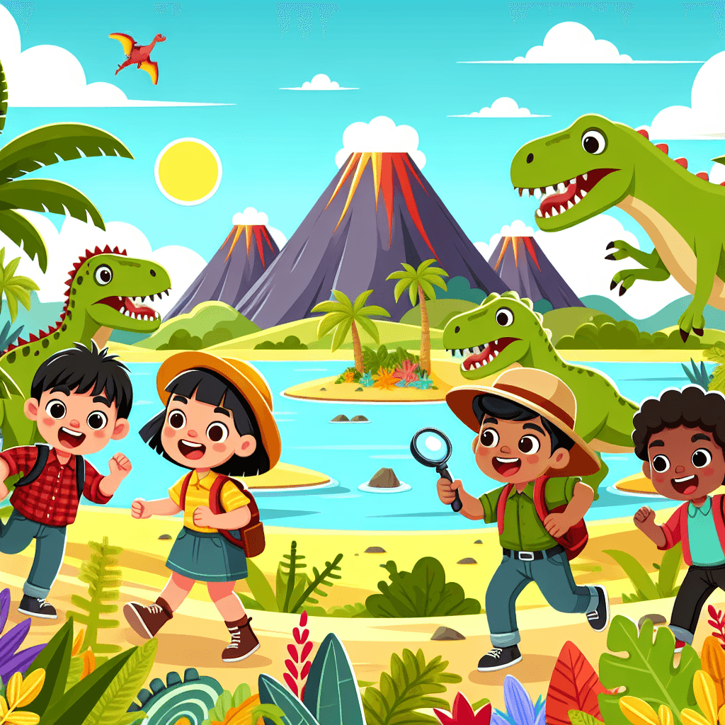 Treasure Hunt On Dinosaur Island DIY Paint By Numbers