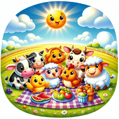 Merry Farmyard Picnic DIY Paint By Numbers