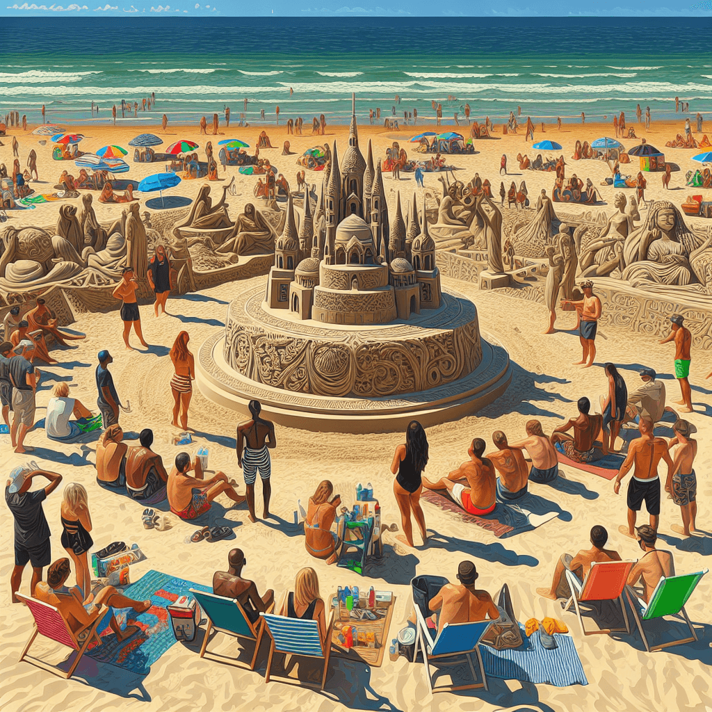 Sandcastle Competition At Fulong Beach - Taiwan DIY Paint By Numbers