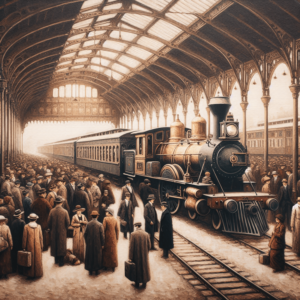 Nostalgic Train Station Departure Number Painting