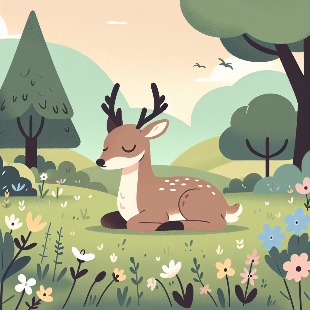 Kindhearted Deer’s Meadow Rest Numbered Painting Kits