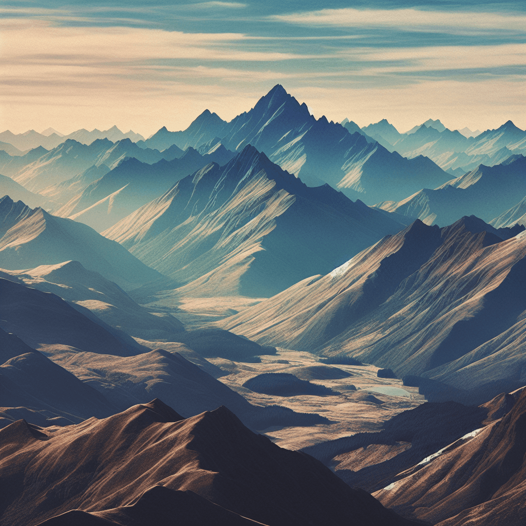 Ethereal Mountain Vista Number Painting