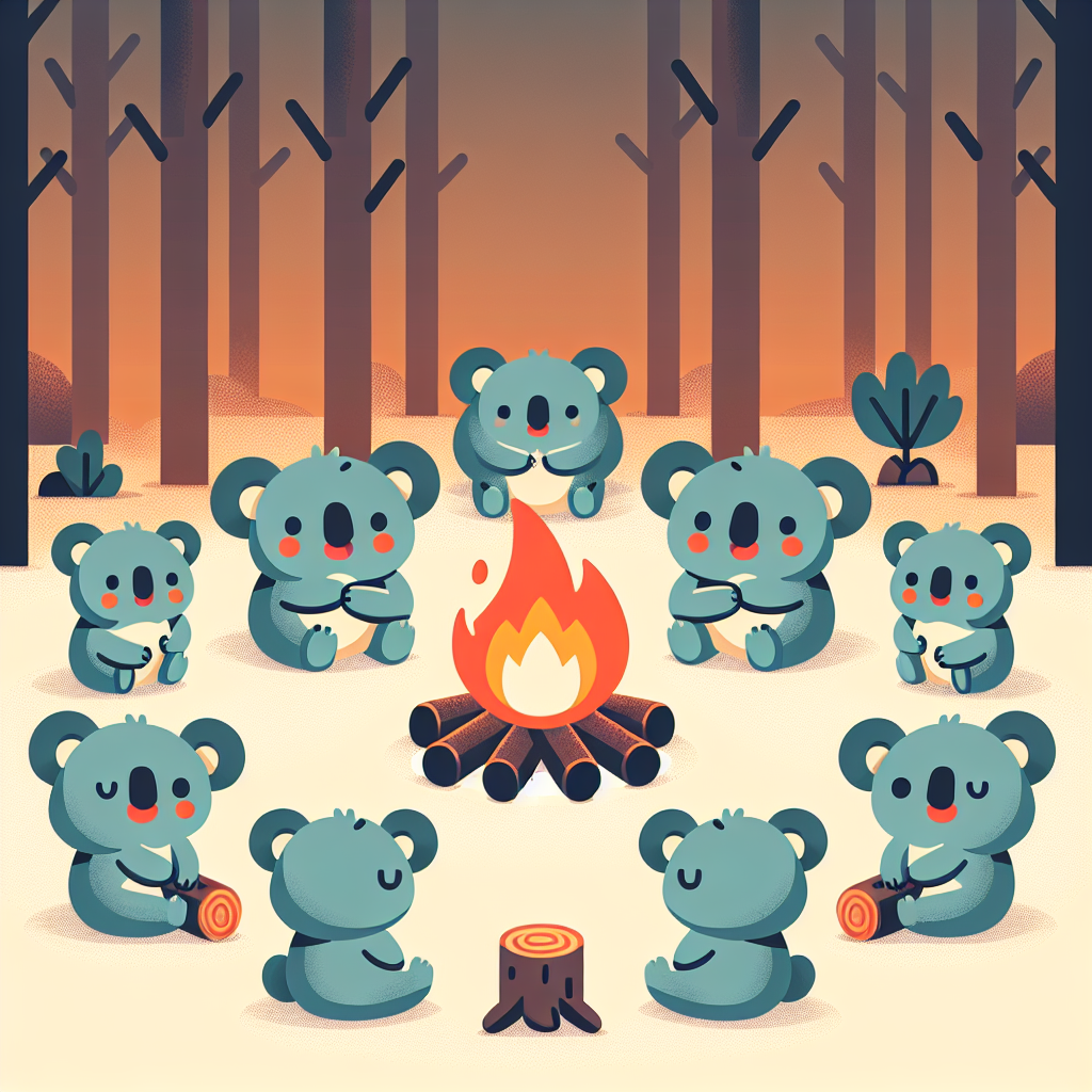 Koala's Cozy Campfire Paint By Numbers Art