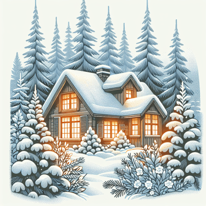 Crisp Winter Cabin DIY Paint By Numbers