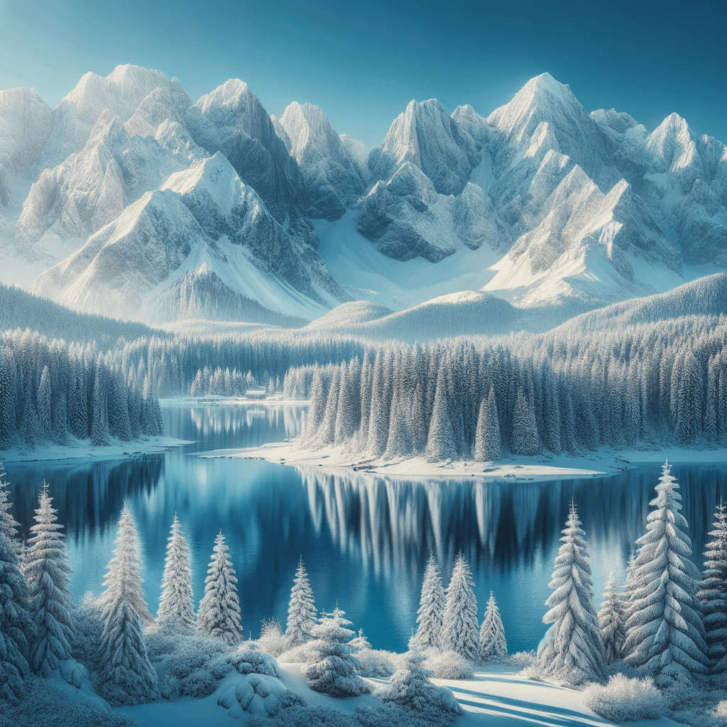 Winter Mountain Retreat Number Painting