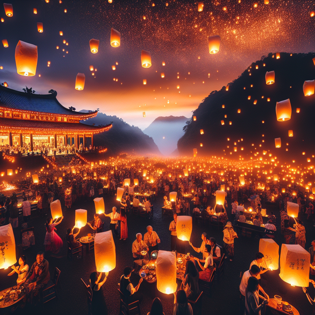 The Pingxi Sky Lantern Festival - Taiwan Paint By Color