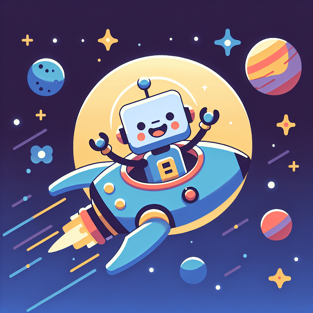 Robot's Galactic Journey Paint By Numbers Art