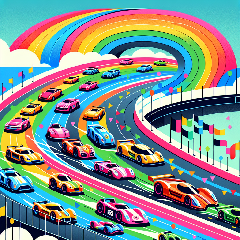 Rainbow Racing Cars DIY Paint By Numbers