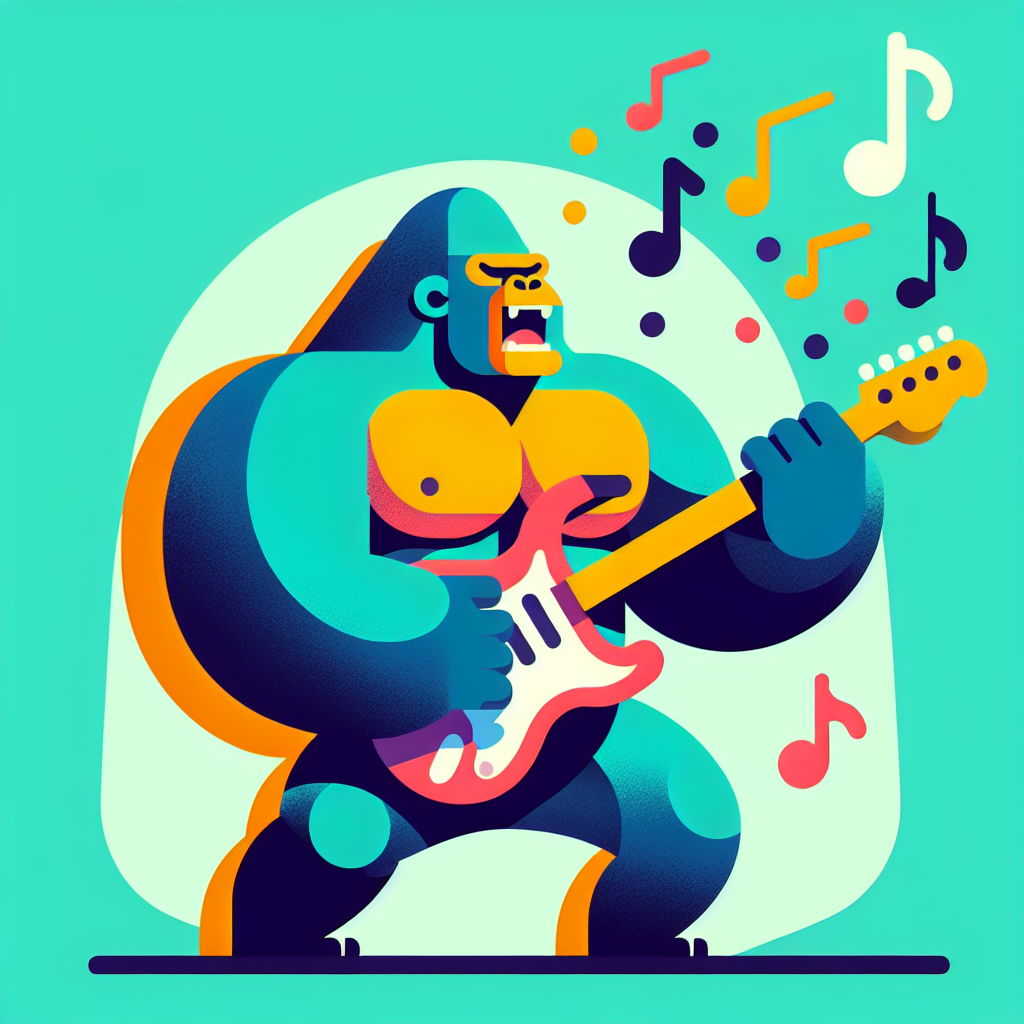 Guitarist Gorilla Paint By Color