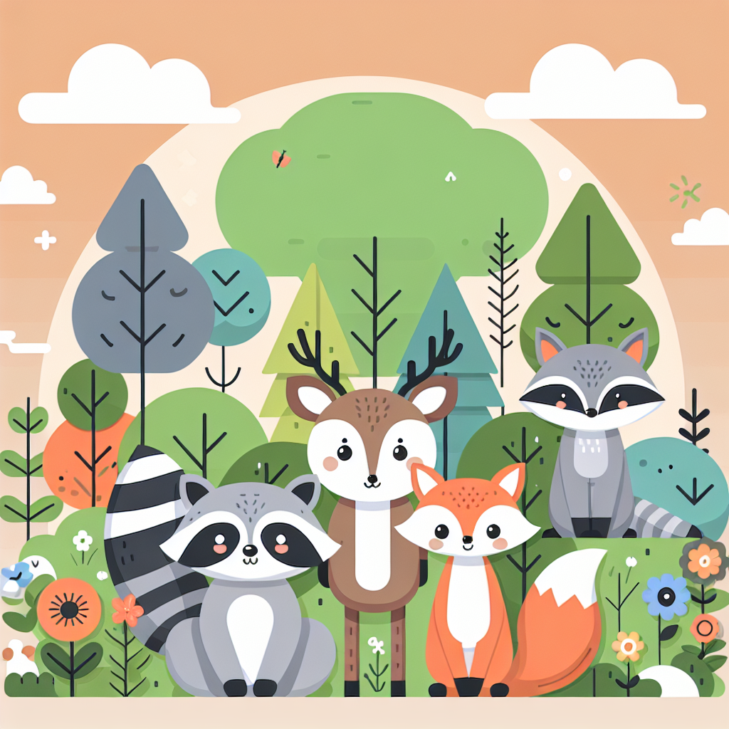 Playful Pals Of The Forest Paint By Numbers Art