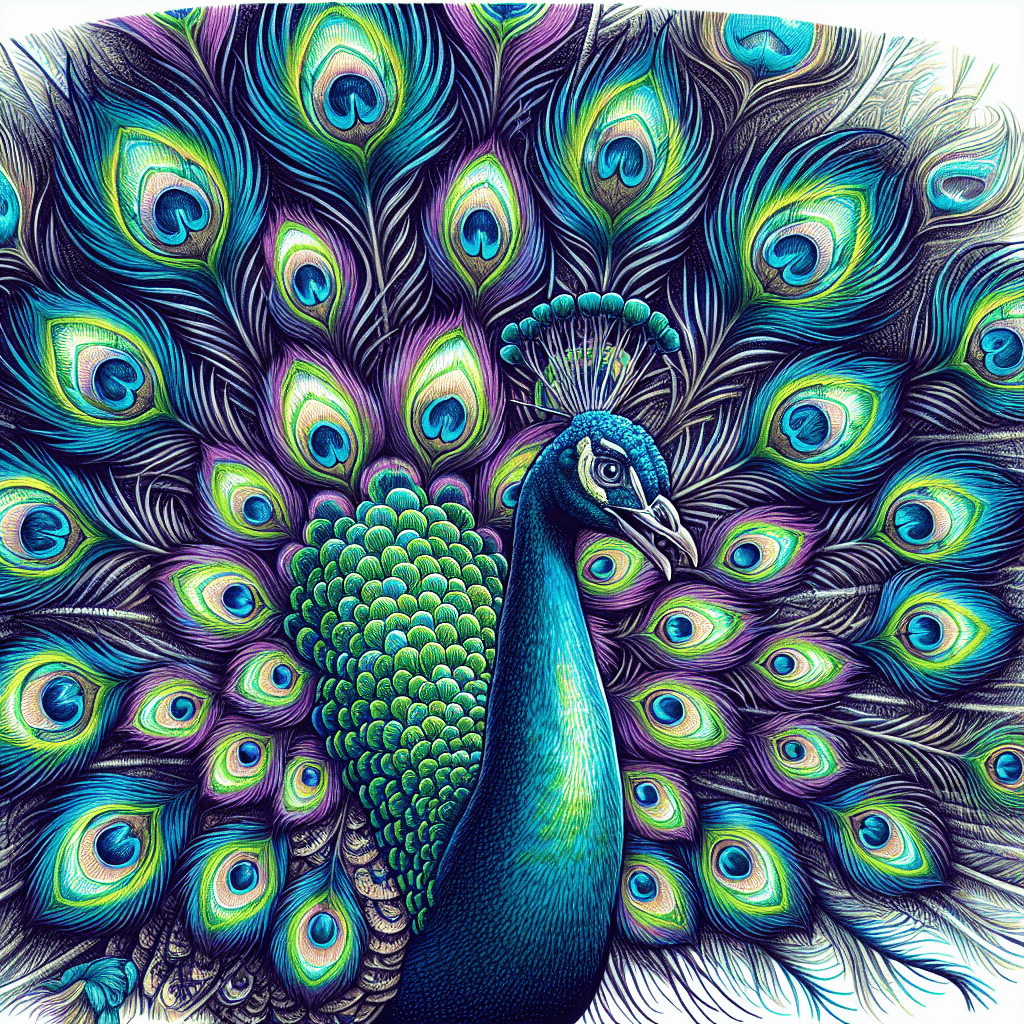 Peacock Plume Majesty Paint By Numbers