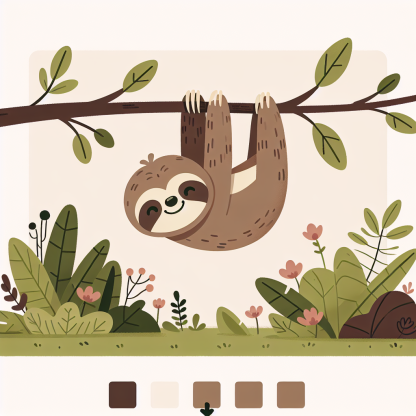 Sunshine Sloth Numbered Painting Kits