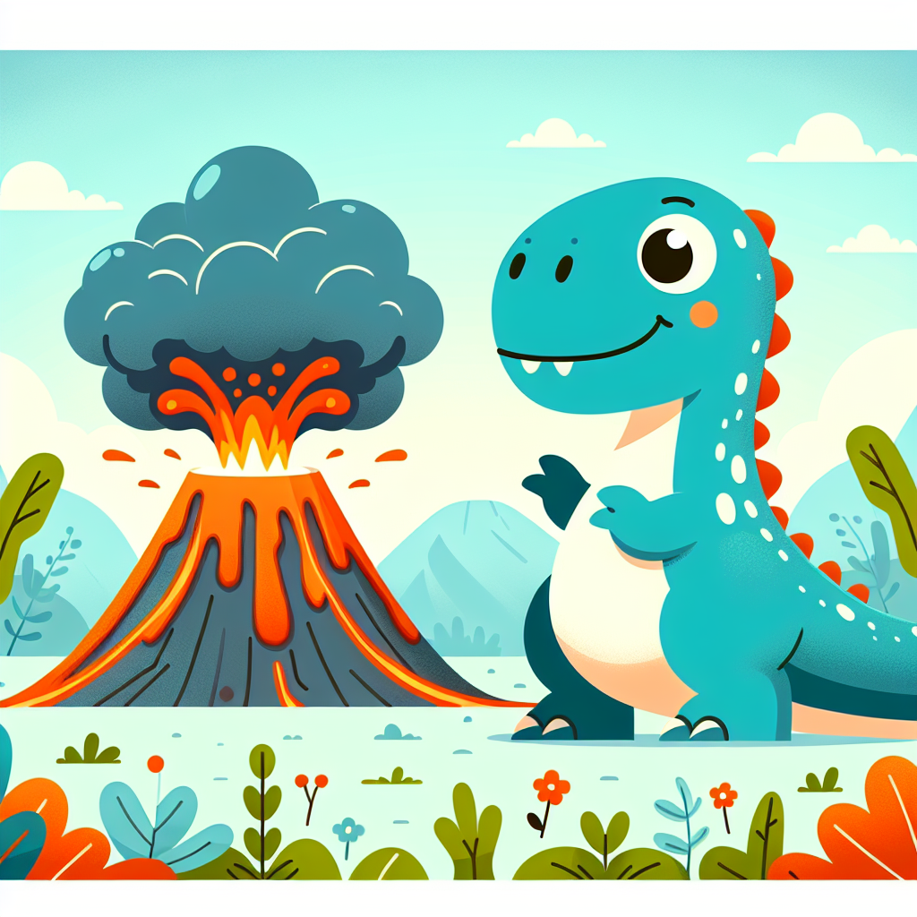 Friendly Dino's Volcano World Paint By Numbers Art