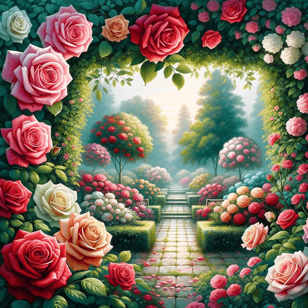 Rose Garden Serenity Painting By Numbers Kit