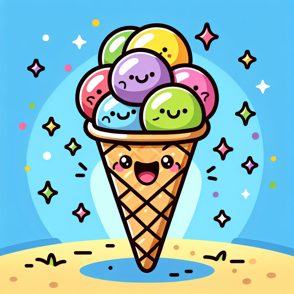 Joyful Ice Cream Cone Numbered Painting Kits