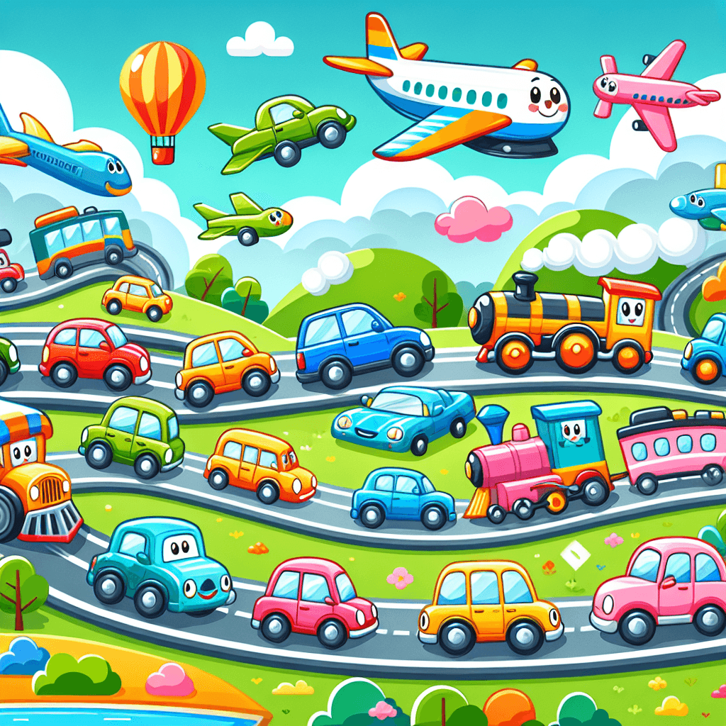 Whimsical Transportation Painting By Numbers Kit