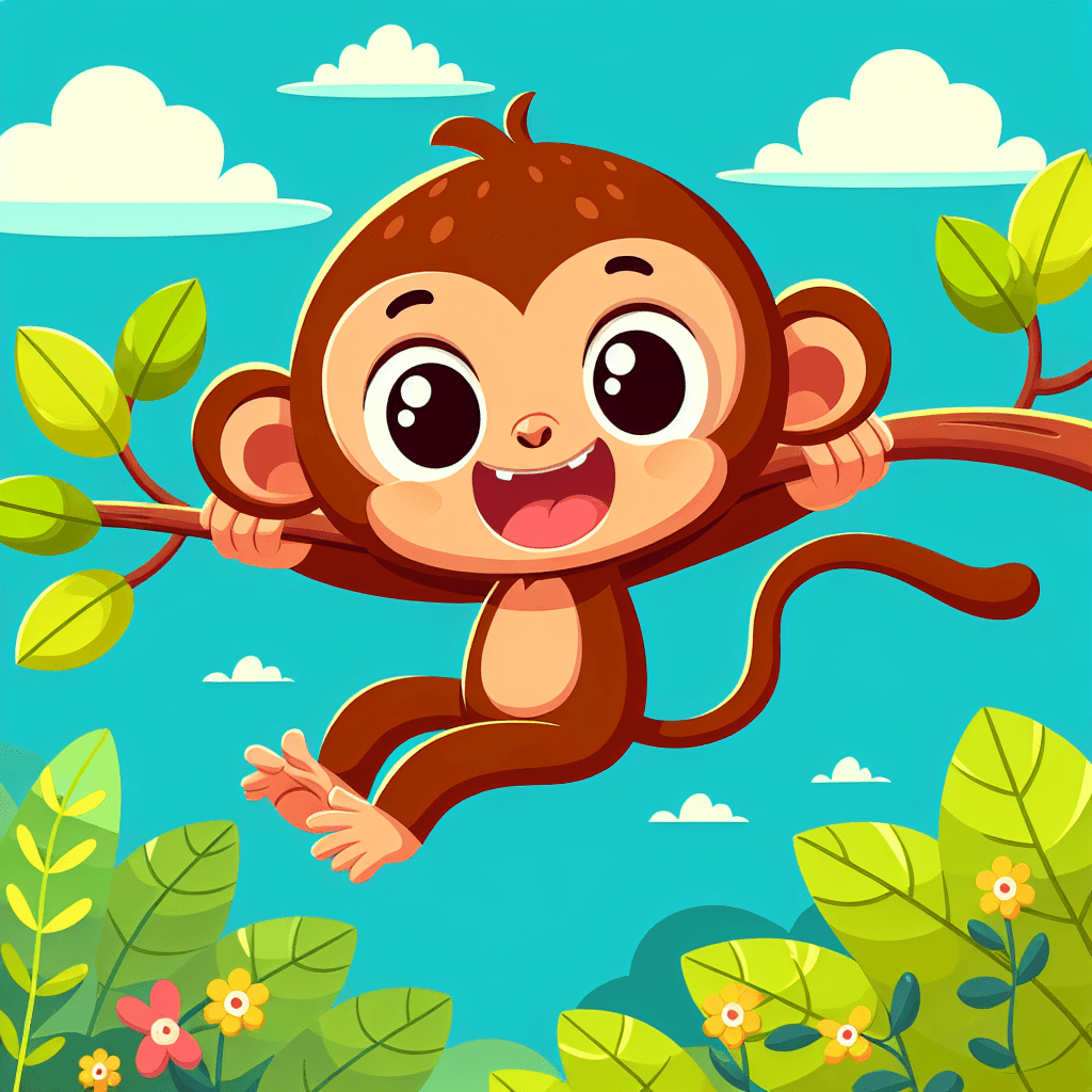 Playful Monkey Swinging Paint By Numbers Kits