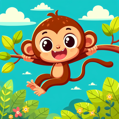 Playful Monkey Swinging Paint By Numbers Kits