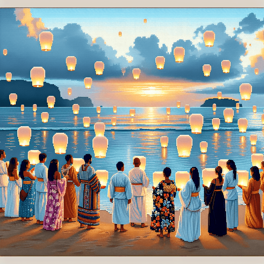 Lantern Floating Festival - Hawaii Paint By Number