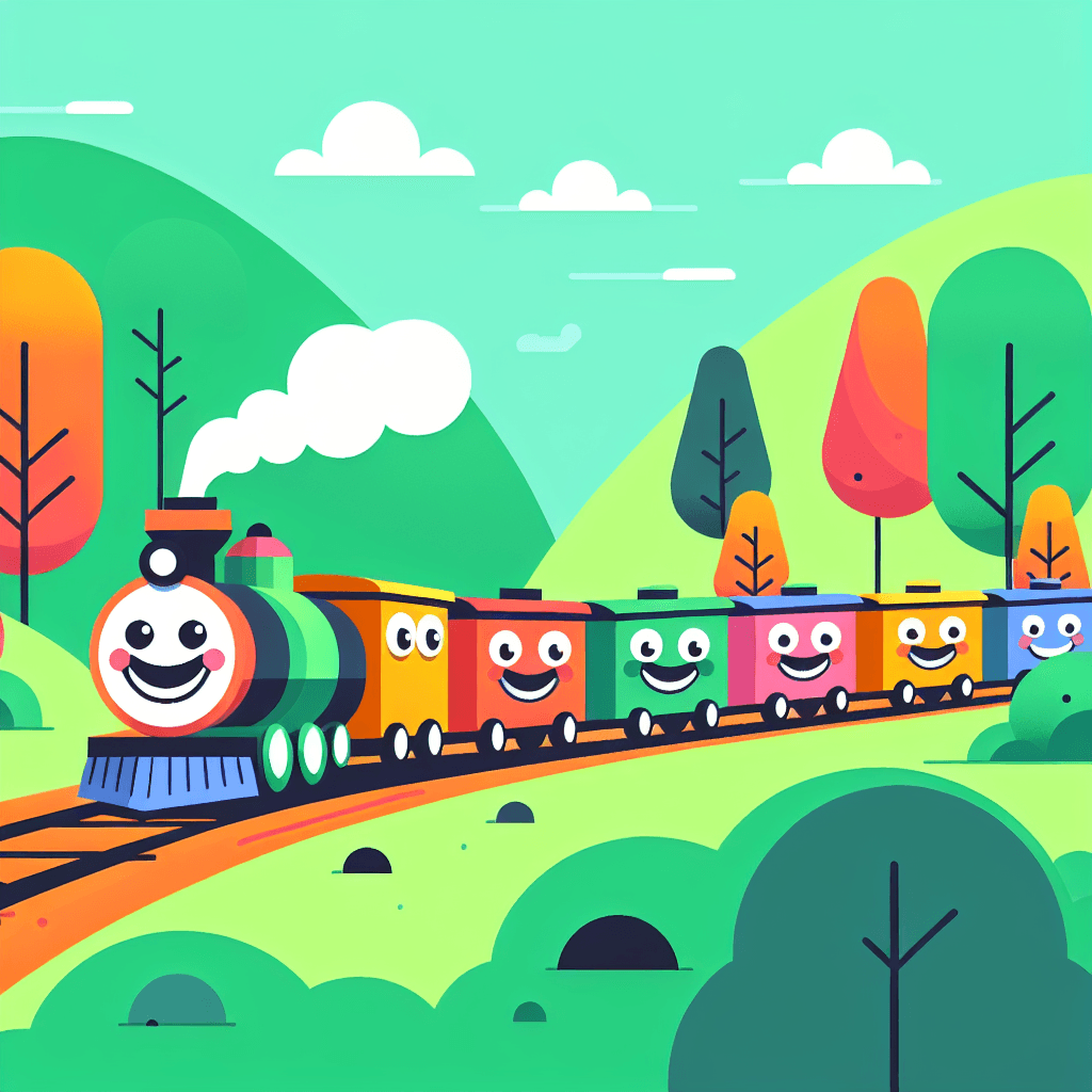 Colorful Train Adventure Paint By Numbers