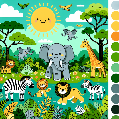 Joyful Safari Scene Paint By Number