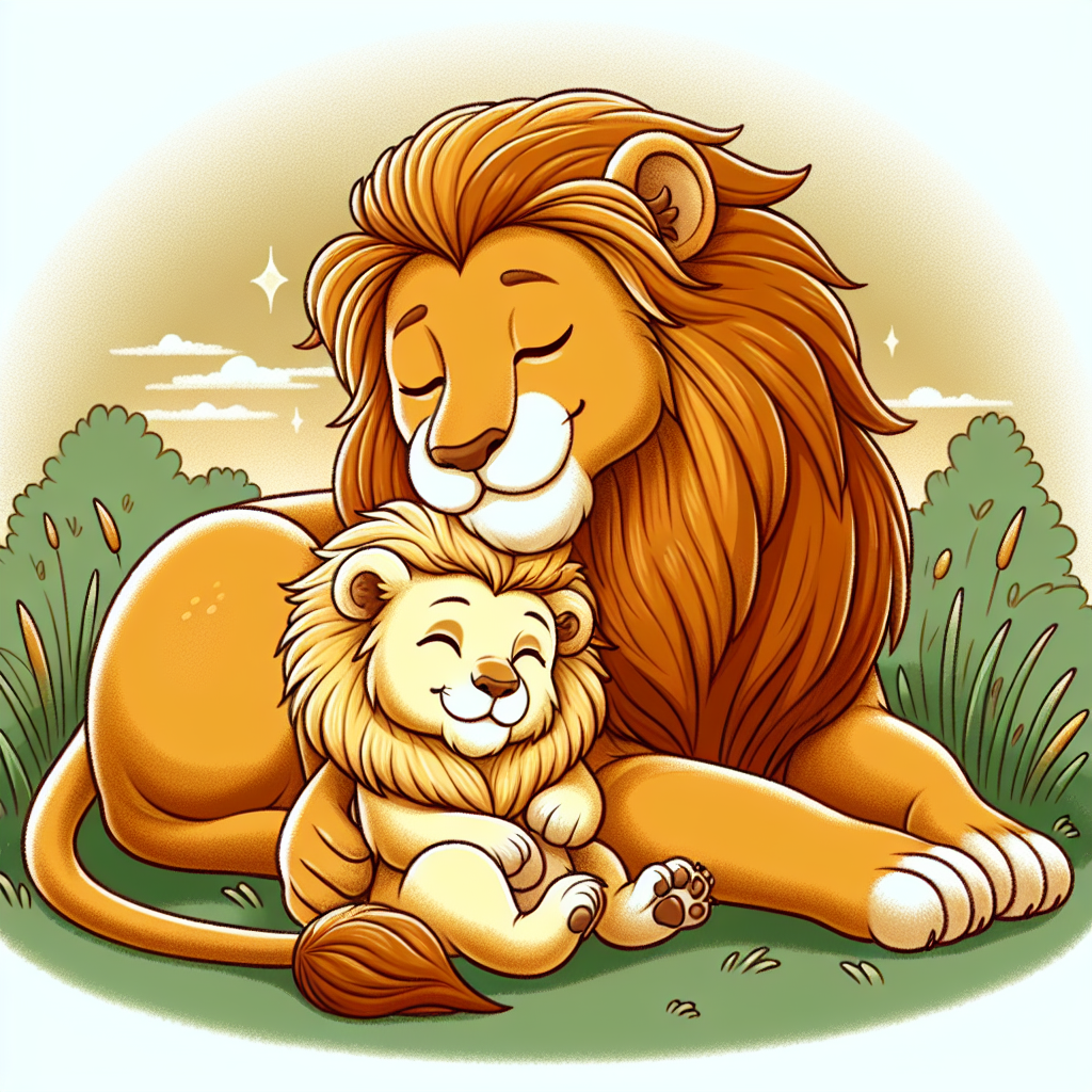 Loving Lion Cub Paint By Numbers Art