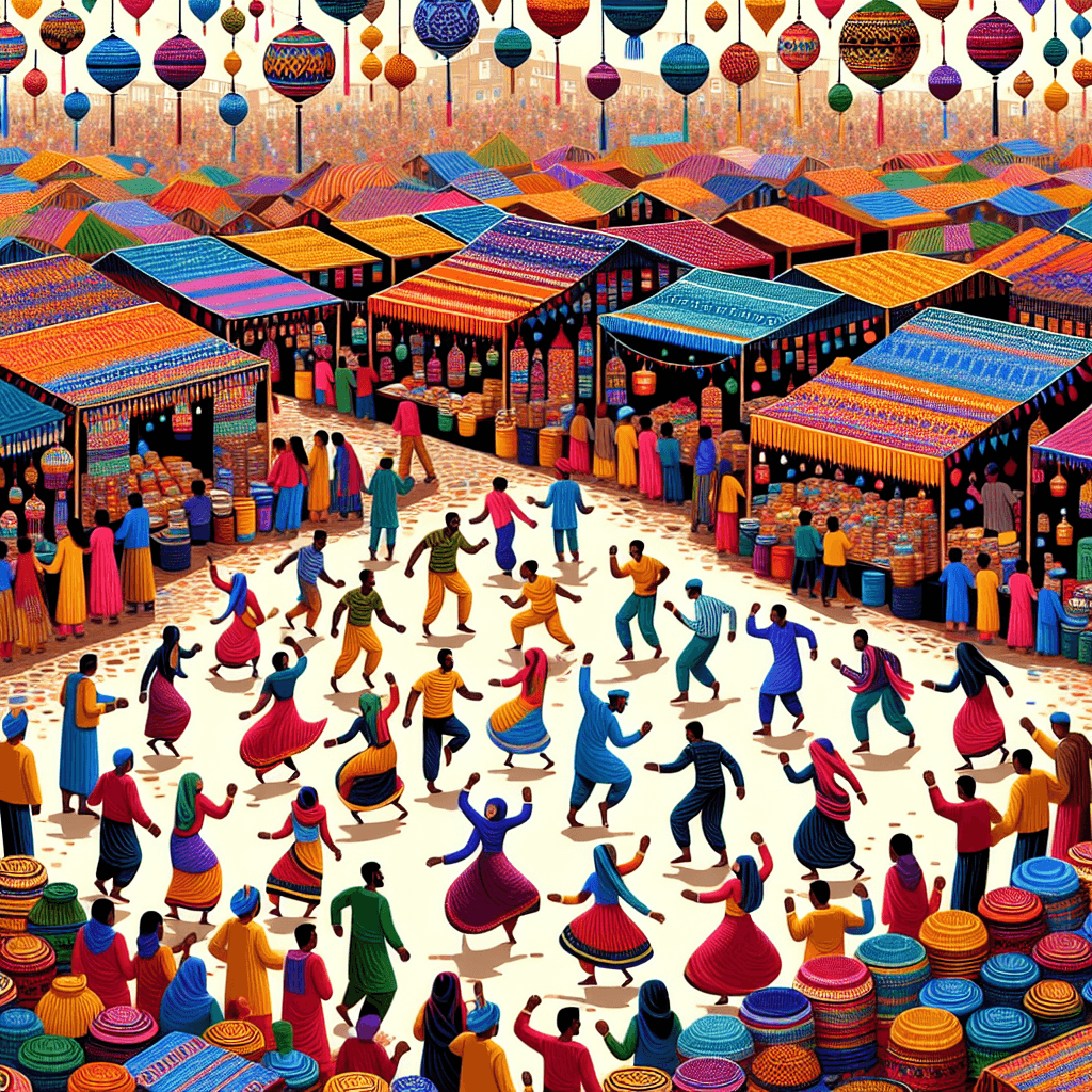 Vibrant Village Festival Numbered Painting Kits