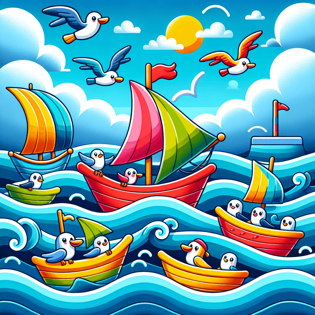 Sailing With Seagulls Paint By Numbers Art