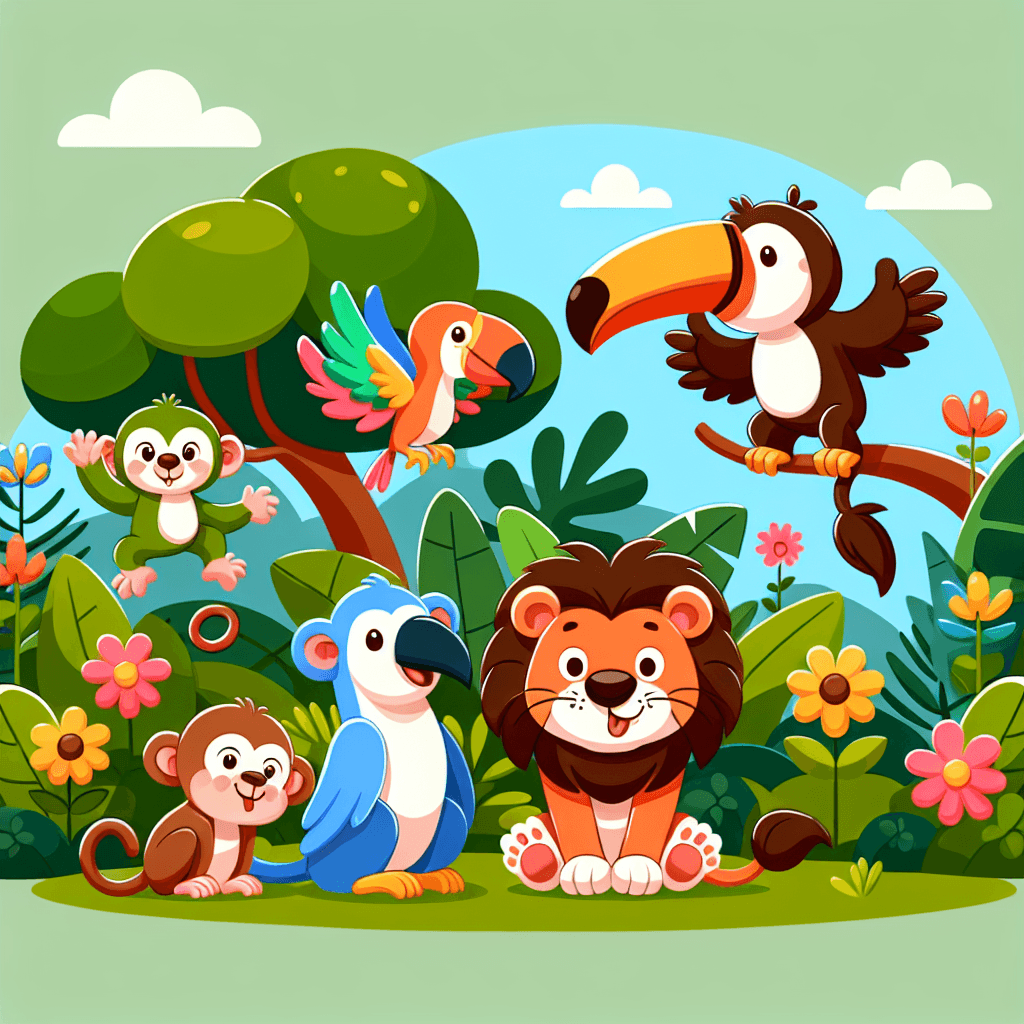 Lively Jungle Friends Number Painting