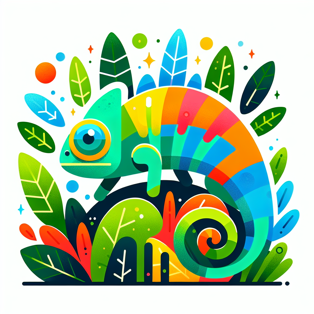 Colorful Chameleon's Garden Paint By Numbers