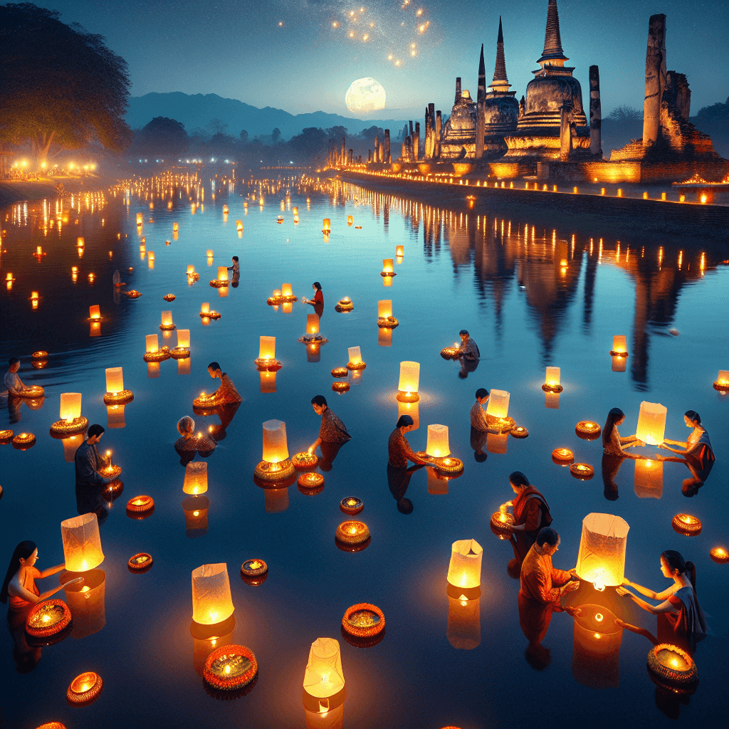 Loi Krathong - Sukhothai, Thailand Paint By Number