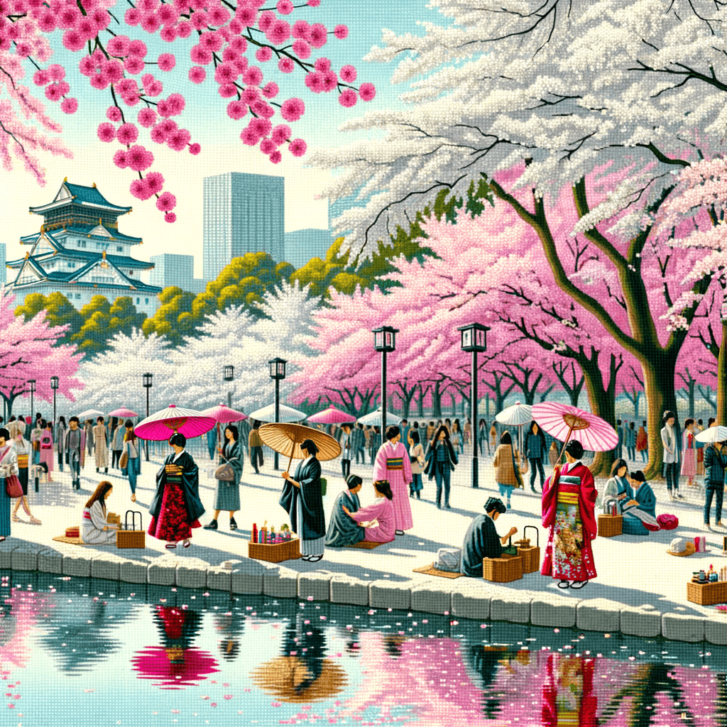 Cherry Blossom Festival - USA Numbered Painting Kits