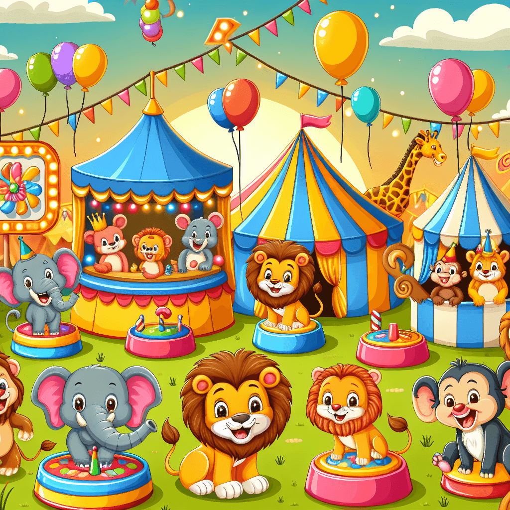 Cheery Carnival Animals Numbered Painting Kits