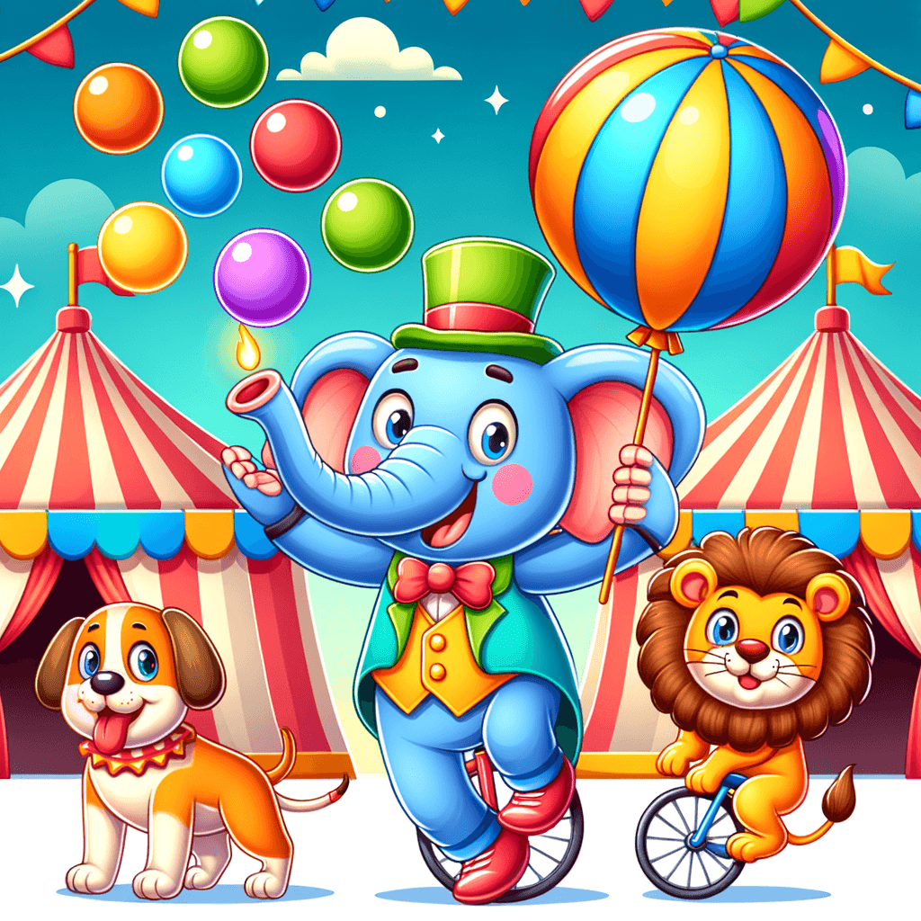 Cheerful Circus Animals Paint By Color