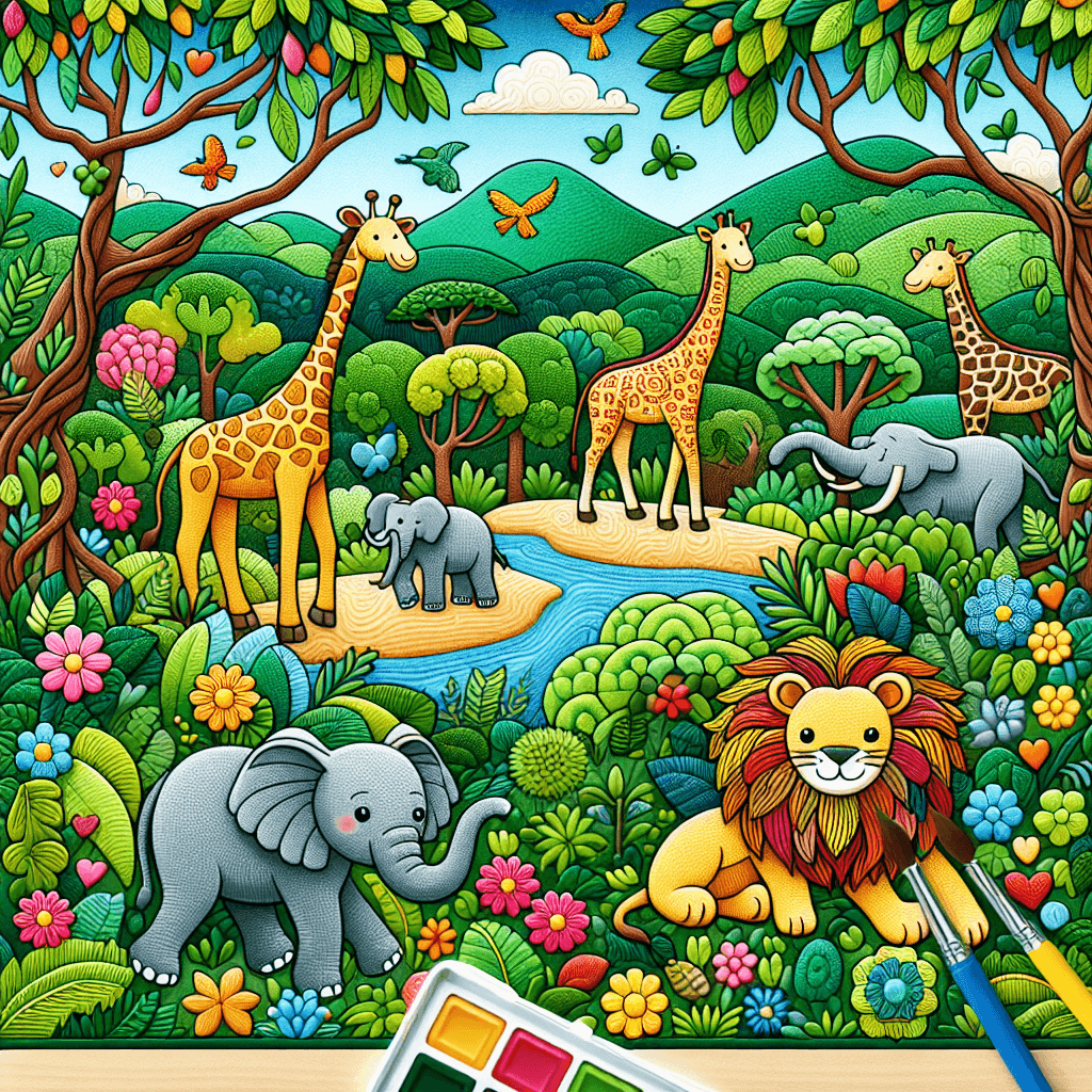 Adorable Animal Safari DIY Paint By Numbers