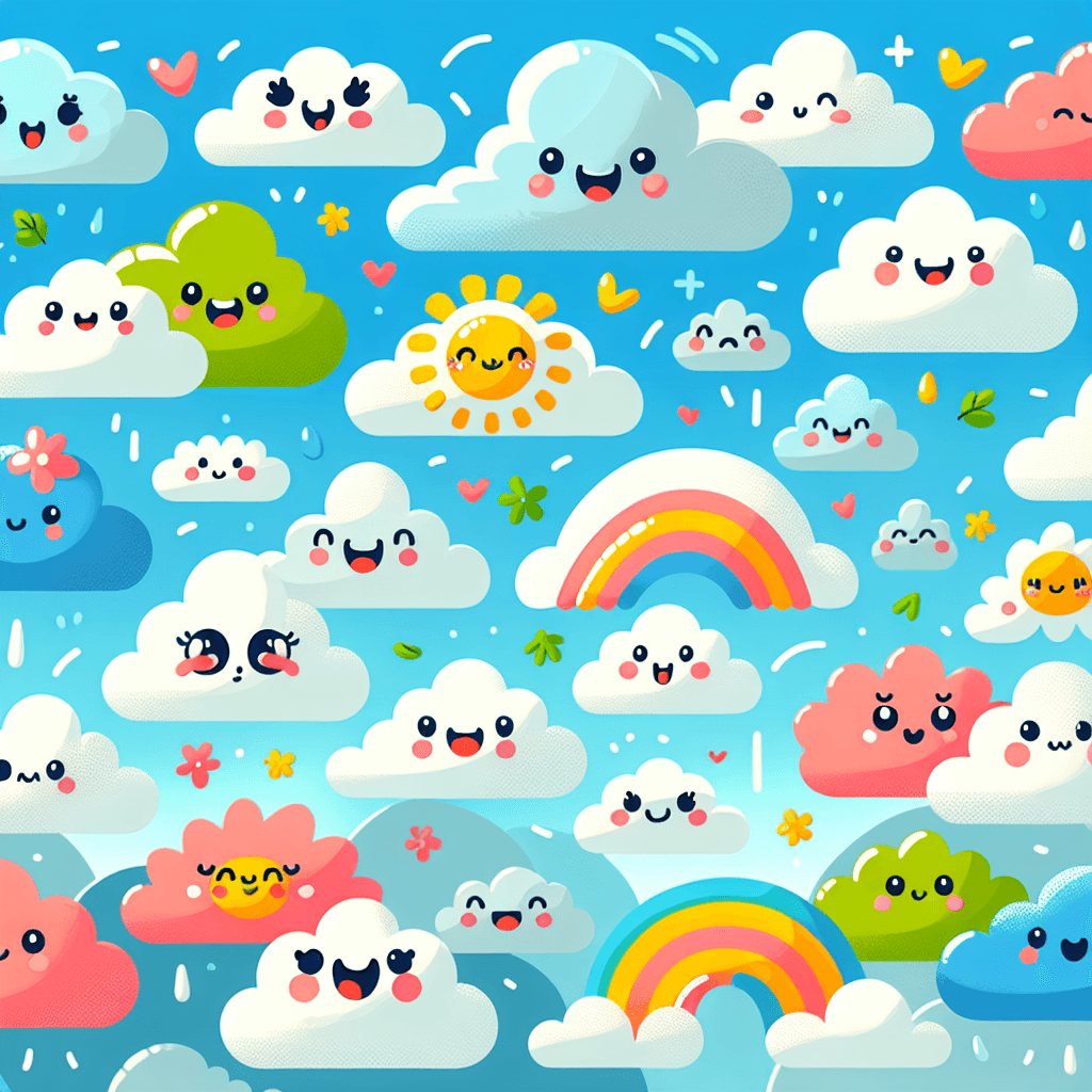 Friendly Cloud Creatures Painting By Numbers Kit