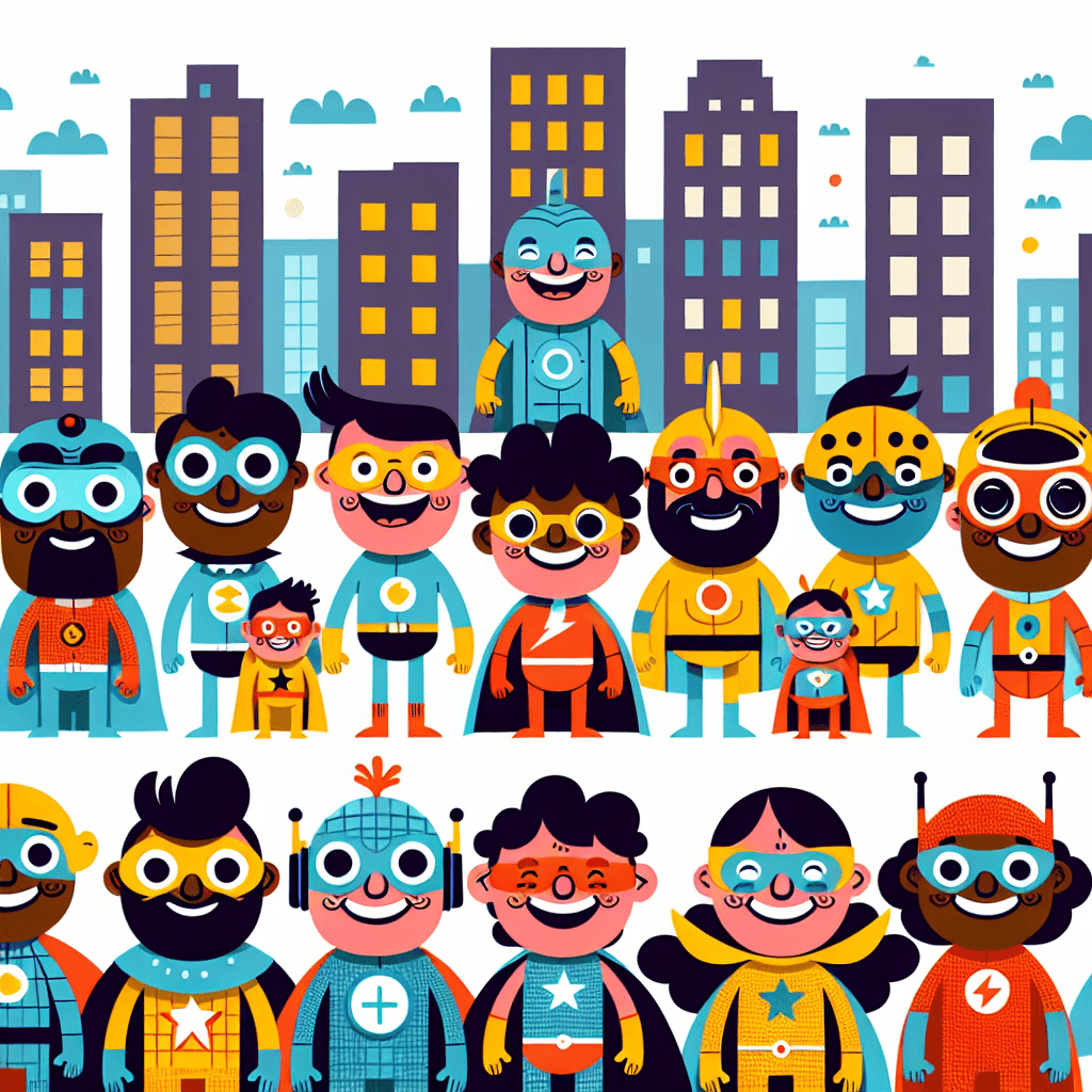 Silly Superheroes Squad Paint By Numbers Art
