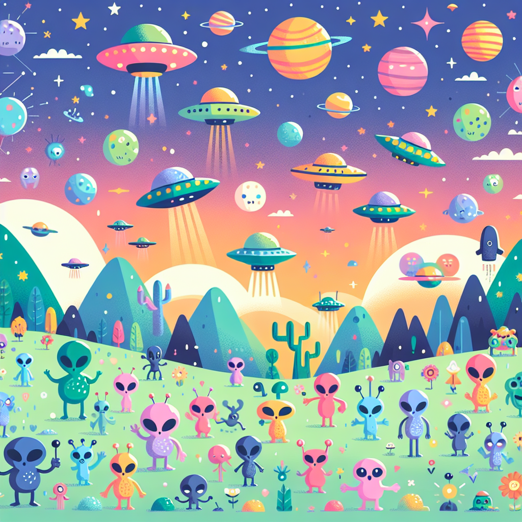 Friendly Alien Encounters Painting Number Kit