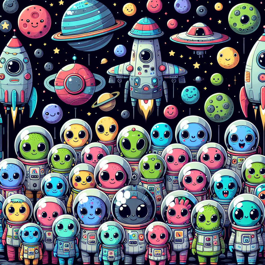 Space Aliens Painting By Numbers Kit