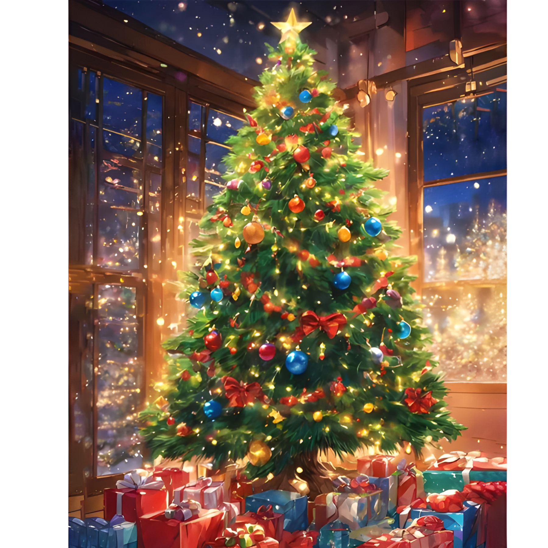 Christmas Paint By Numbers DIY Canvas Kit For Home Decor