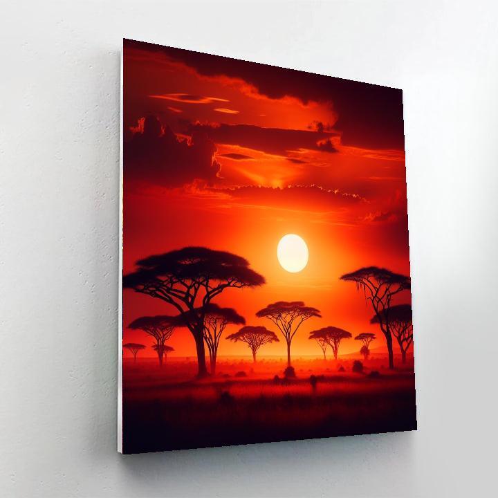 Wild Savannah Sunset Paint By Numbers Art